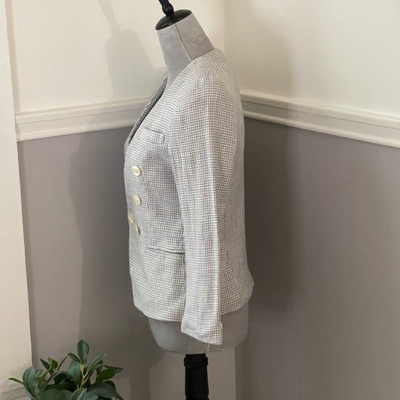 Vintage Jones New York Cream & Grey Houndstooth Blazer - Picture 6 of 14